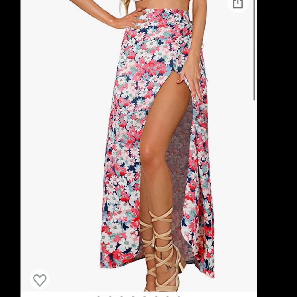 NWOT floral full length split skirt